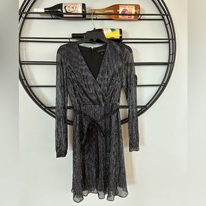 Black Dress with Metallic Chrome/Silver Accents